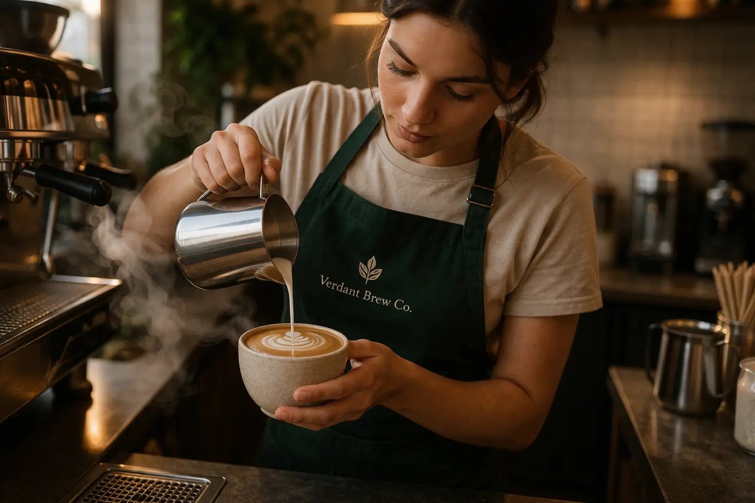 Carefully Pouring Coffee Carefully Pouring Coffee