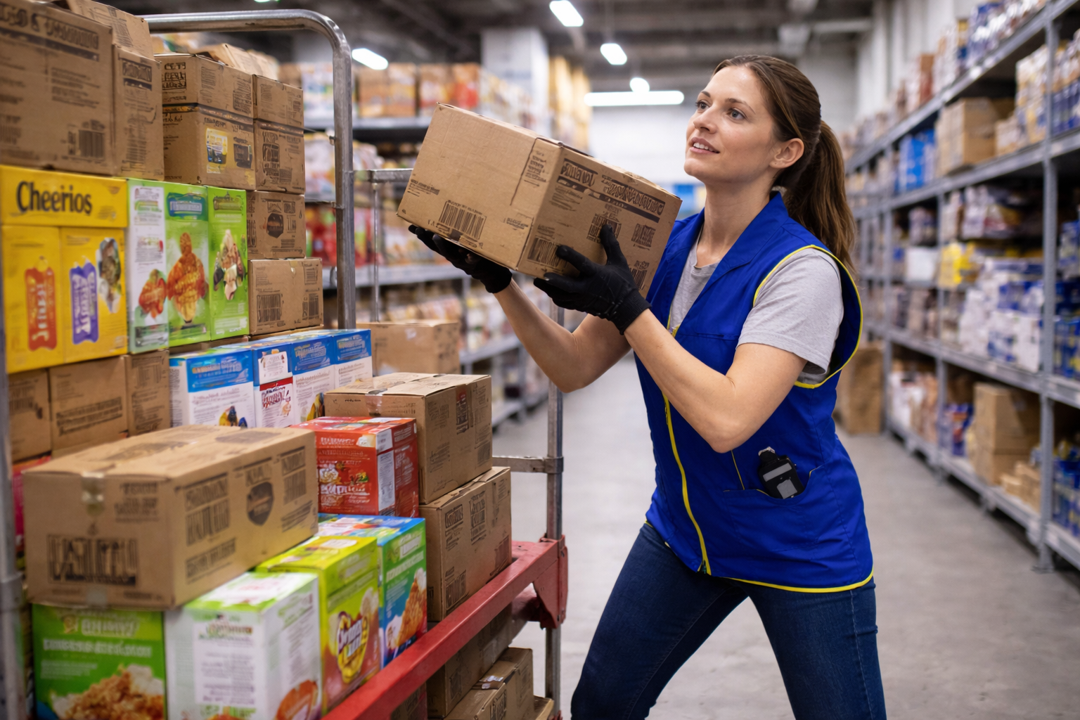 Woman lifting Walmart Like Items